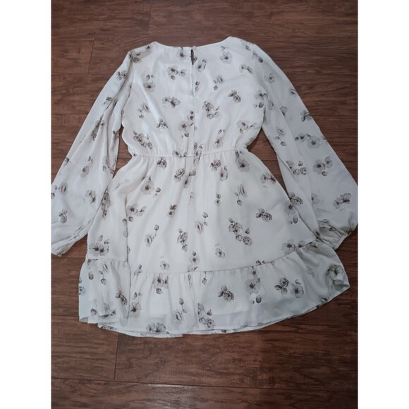 Rokoko womens small long sleeve cream dress floral print - Picture 4 of 4